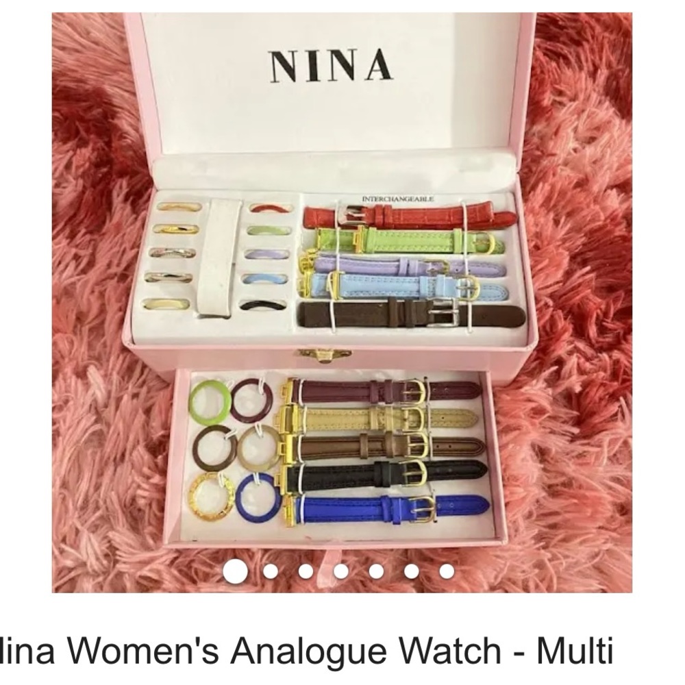 Nina women analogue watch- multi color strap and vessel